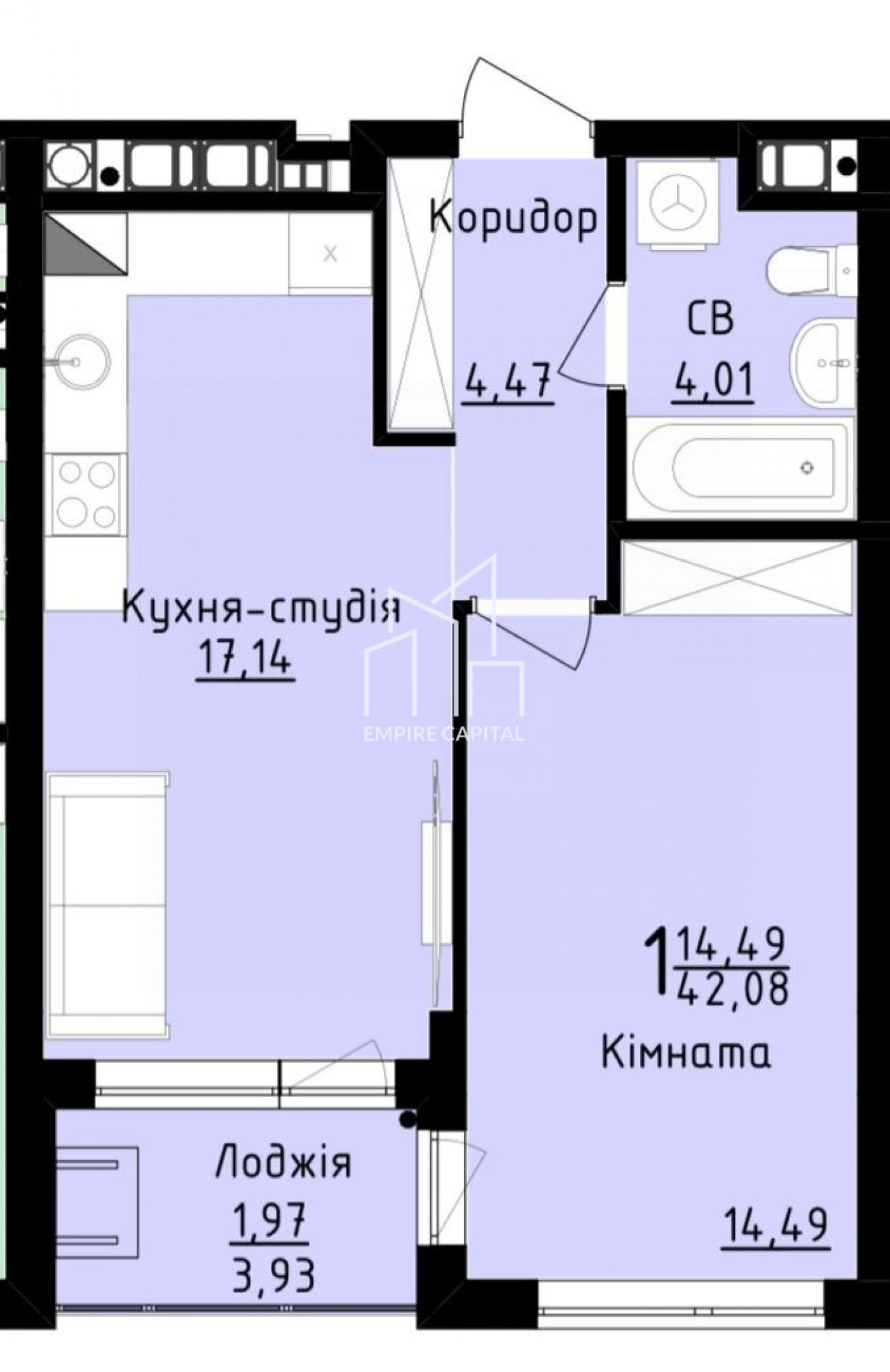 Продаж 1 кімнатної квартири, вул.Самбірська